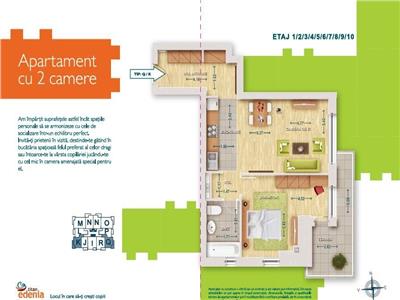 apartament 2 camere Titan , Parc, Metrou Titan, Bloc 2019, etaj 8/10, langa parc cu vedere parc, decomandat, 51mp utili, mobilat si utilat.