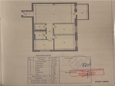 Vanzare apartament 4 camere, THE PARK TINERETULUI, etaj 6, dec, 90mp utili, loc parcare, amenajat luxuriant.