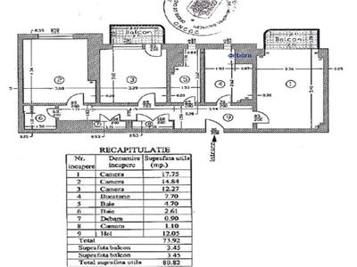 apartament 3 camere, Unirii , Decebal stradal, 82mp, dec, amenajat, etaj 6 ,vedere integrala la bulevard, orientare Sud, loc parcare, liber.