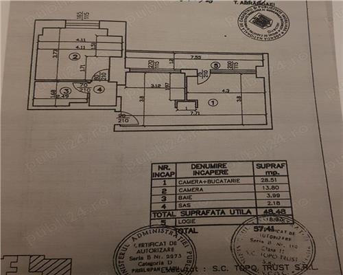 Vanzare apartament 2 camere, Bd Unirii, bloc stradal, etaj 7/9, an 2006, anvelopat, 60mp utili